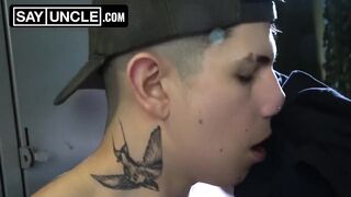 Cadet Caught Jerking Off to Our Underwear Now He's Tasting Our Cocks