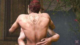 Geralt fucks elf ruins dripping creampie standing anal