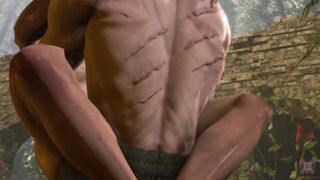 Geralt fucks elf ruins dripping creampie standing anal