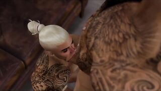 Stacy Gets a Big Black Daddy Blowjob in 3D Virtual Bara