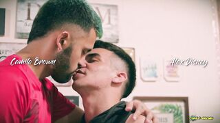 Alex gets throat fucked by Camilo’s massive cock raw cumshot blowjob sloppy mess