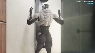 Male Turian Shower Grows His Monster Muscle Dick to Gay Alien Expansion