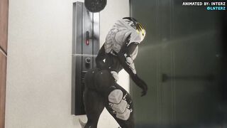Male Turian Shower Grows His Monster Muscle Dick to Gay Alien Expansion