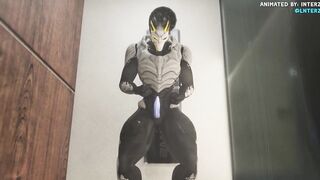 Male Turian Shower Grows His Monster Muscle Dick to Gay Alien Expansion