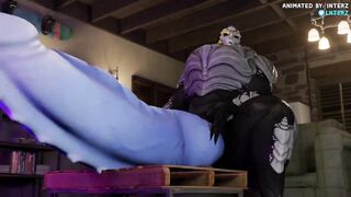 Turian’s Big Cock Grows His Huge Ass to Alien Size in Gay Hyper Animation
