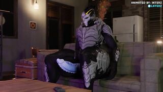 Turian’s Big Cock Grows His Huge Ass to Alien Size in Gay Hyper Animation