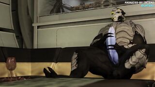 Male Turian Muscles Hyper Grow Big Alien Dick Animation
