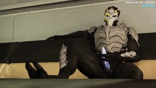 Male Turian Muscles Hyper Grow Big Alien Dick Animation