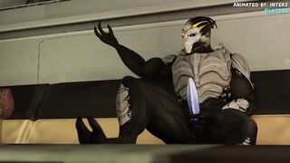 Male Turian Muscles Hyper Grow Big Alien Dick Animation