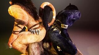 Hard Threesome with Big Minotaur Bear Deepboyo deep in ass creampie