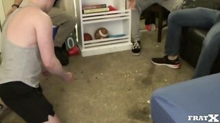 Frat boys gangbanged raw til cum drips get sloppy