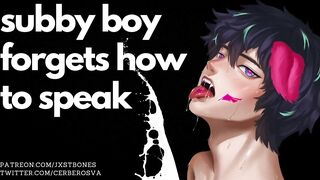Boy slut moans like a dumb pet whimpering and gushing in ASMR gay solo