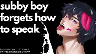 Boy slut moans like a dumb pet whimpering and gushing in ASMR gay solo