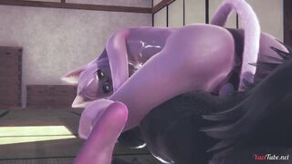 Sexy catboy pink yaoi furry animation creampie fucked raw