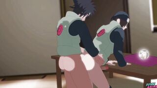 Sasuke forced to take Naruto's cock hard up his tight ass
