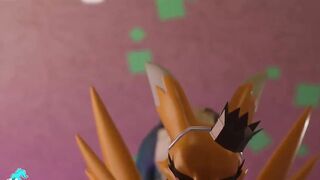 Big Dragon Flamedramon BBC and Renamon muscle gay burning raw fetish