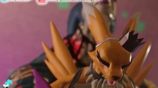 Big Dragon Flamedramon BBC and Renamon muscle gay burning raw fetish