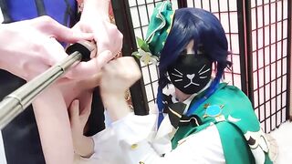 Genshin Impact Femboys Venti x Albedo raw thick cock stuffed