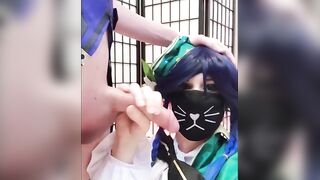 Genshin Impact Femboys Venti x Albedo raw thick cock stuffed