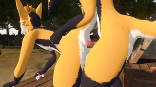 Fembox foxes at the beach destroyed in furry gay ass fuck