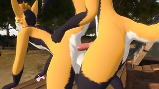 Fembox foxes at the beach destroyed in furry gay ass fuck
