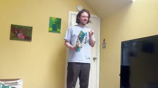 POV bi curious best friend eating gay cumshot on hairy guy's big ass long video