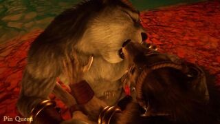 Wolf and gray tiger get rough in wild cave sex behind game rules