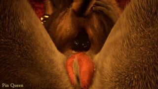 Wolf and gray tiger get rough in wild cave sex behind game rules
