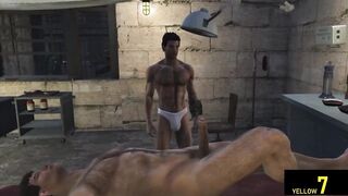 Doctor destroys submissive inmate in rough prison gangbang