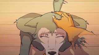 Louis gets his thick cock deep throat gagged in the Beastars dressing room