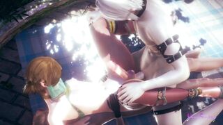 Link’s tight twink hole destroyed in rough 3D double penetration gangbang