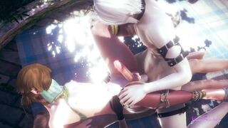 Link’s tight twink hole destroyed in rough 3D double penetration gangbang
