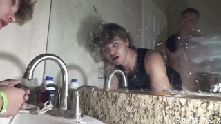 Wet hole destroyed by big cocks in a gay orgy party