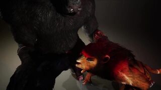 Furry threesome with monster cock destroys tight holes raw deepboyo animation
