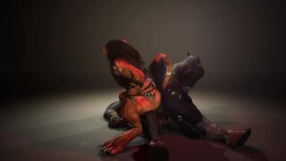 Furry threesome with monster cock destroys tight holes raw deepboyo animation