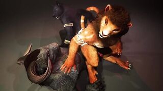 Furry threesome with monster cock destroys tight holes raw deepboyo animation