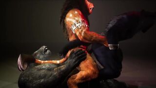 Furry threesome with monster cock destroys tight holes raw deepboyo animation