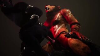 Furry threesome with monster cock destroys tight holes raw deepboyo animation