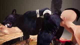Furry gets brutally bred by throbbing monster cock in 3D anal gangbang