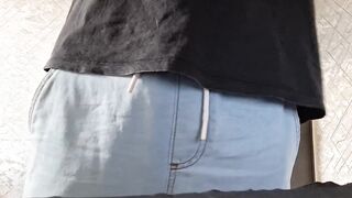 POV virgin boy jerks off in cum soaked underwear after school