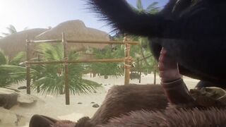 Minotaur rips wolf hole wide then CUMs HUGE deep inside his furry ass