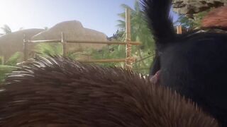 Minotaur rips wolf hole wide then CUMs HUGE deep inside his furry ass