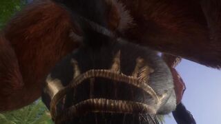 Minotaur rips wolf hole wide then CUMs HUGE deep inside his furry ass