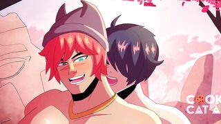 Ripped hunk gets his pecs squeezed in raw yaoi hentai