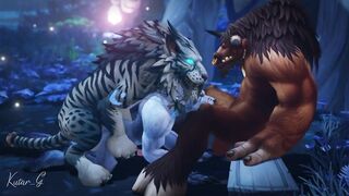 Druid takes his big dick in a furry yiff with his werewolf boyfriend while getting his cat ears sucked