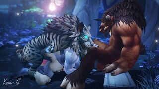 Druid takes his big dick in a furry yiff with his werewolf boyfriend while getting his cat ears sucked