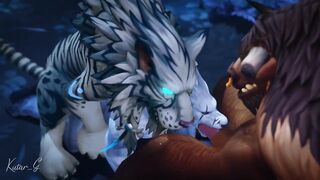 Druid takes his big dick in a furry yiff with his werewolf boyfriend while getting his cat ears sucked