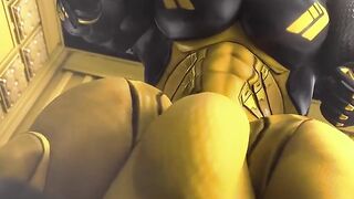 Size theft muscle growth animation 1 ball gets 8 ball stuffed in clenched tight choking mess