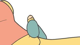 Frankenstein monster boyfriend strokes his monster cock raw rough animation