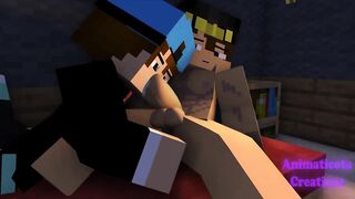 His Huge Tasty Cock destroyed by deep throat minecraft gay sex